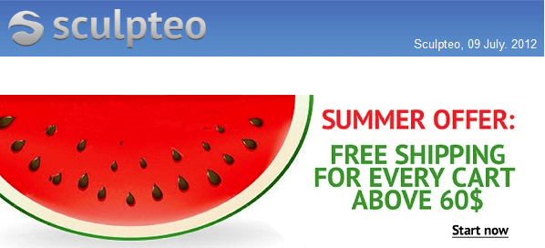 Sculpteo Summer Offer: Free Shipping Worldwide for Every Cart Above $60!