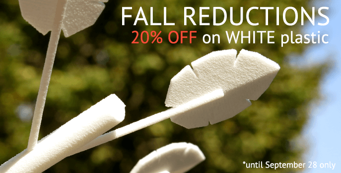 Fall Reduction : 20% off white plastic prints!
