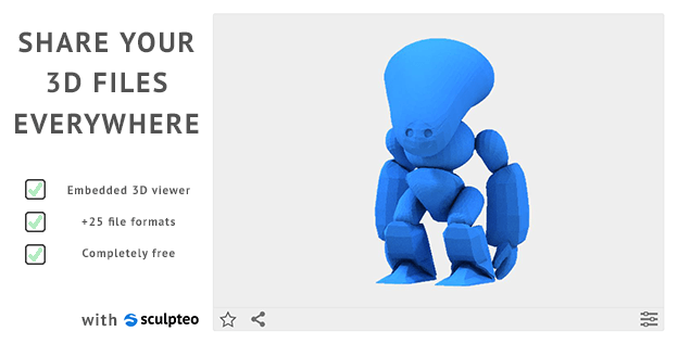 Display your 3D model on your website or blog: embed a 3D model viewer