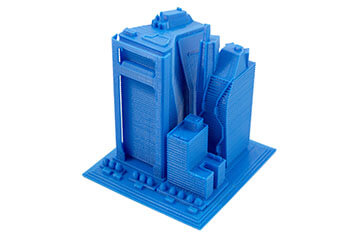 Mockup of buildings 3D printed on a FDM 3D printer