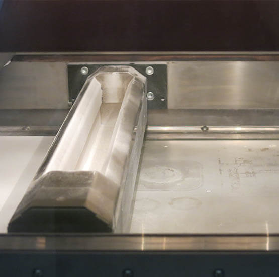 Inside of an EOS Formiga SLS 3D printer