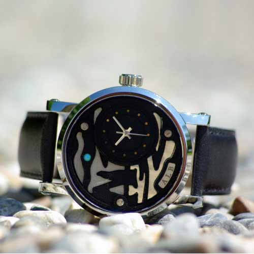 impression 3d metal silver watch