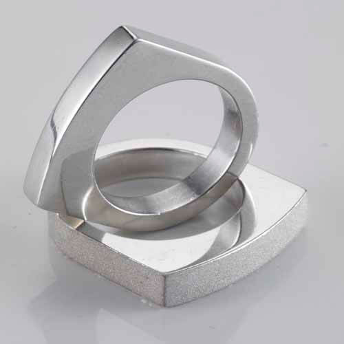impression 3d metal silver ring