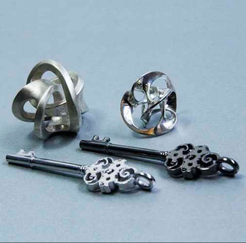 impression 3d metal silver key ring