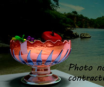 Coupe de fruits de couleur rouge