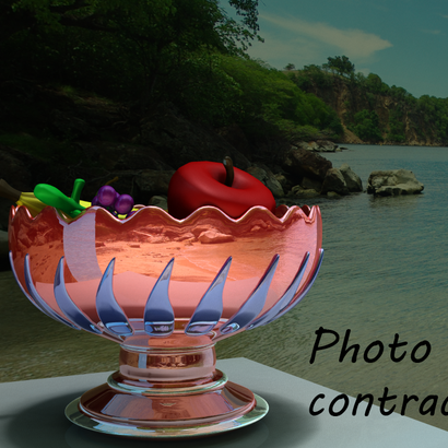 Coupe de fruits de couleur rouge