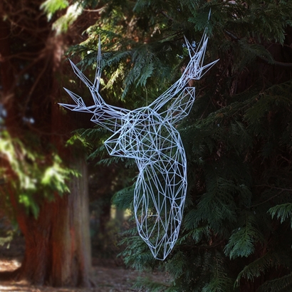 570mm High 3D Wire Stag Head.
