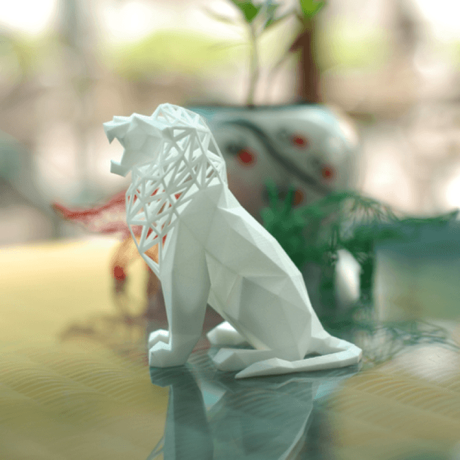 formbyte roaring lion low poly pinshape