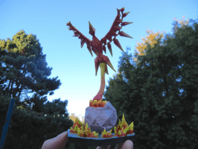 low poly phoenix pinshape drzeus