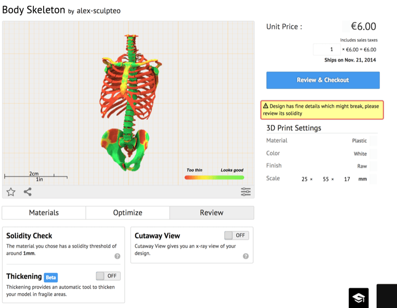Sculpteo thickening tool