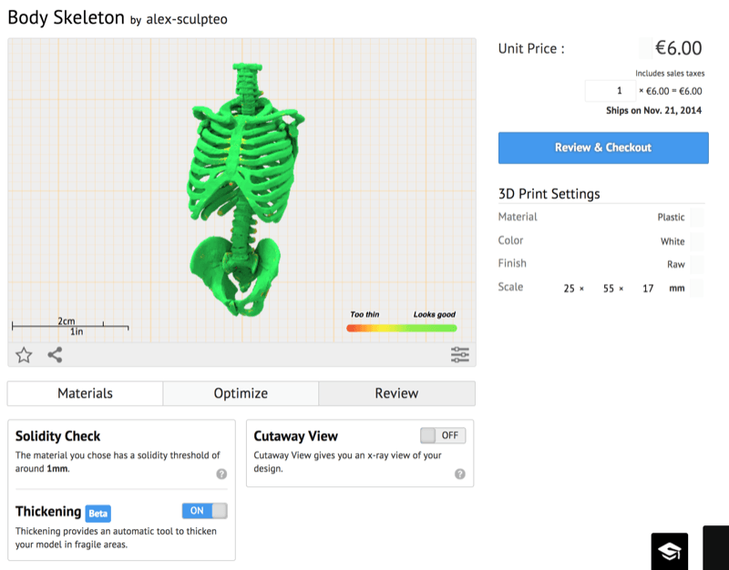 Sculpteo Thickening Tool