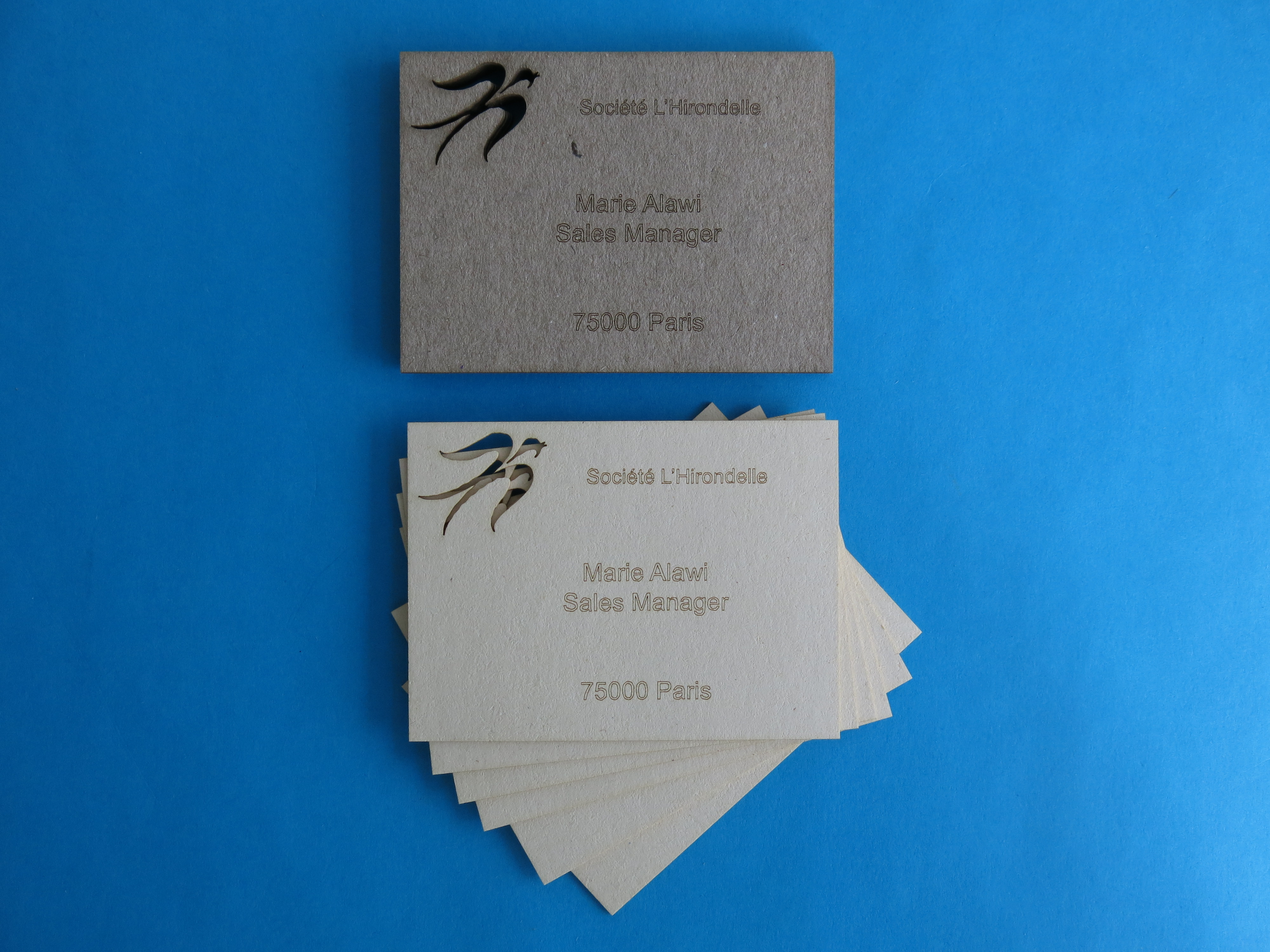 Cardboard business card