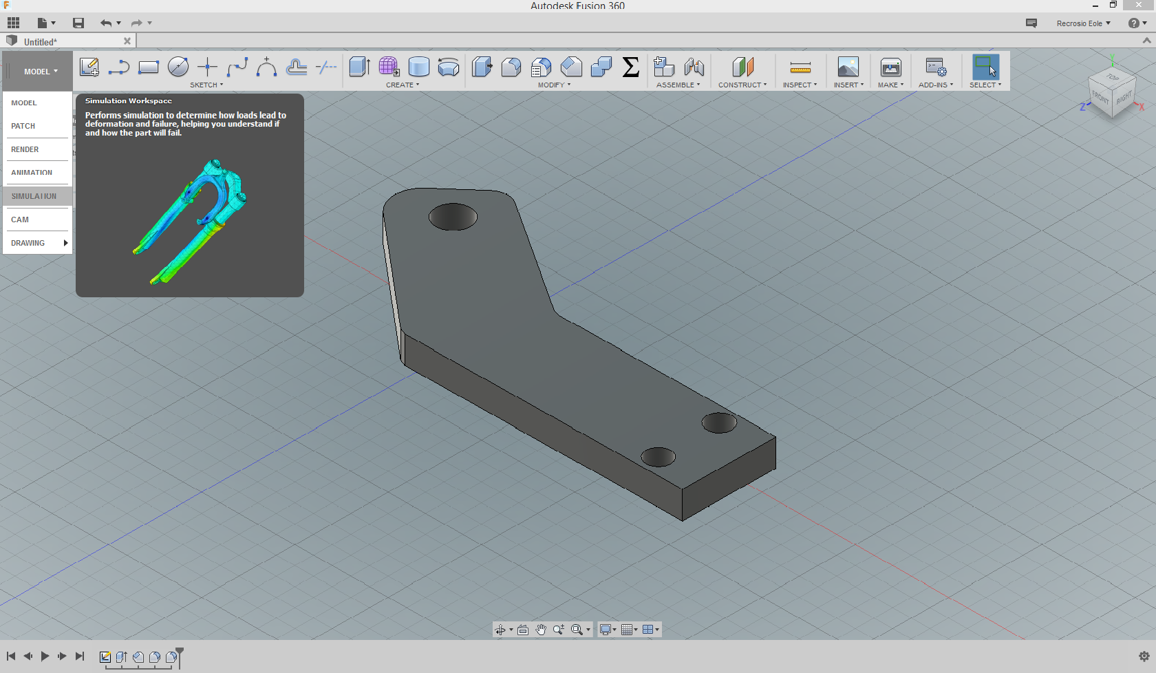 Simulation panel fusion 360