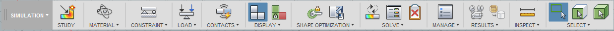 Simulation Toolbar fusion 360