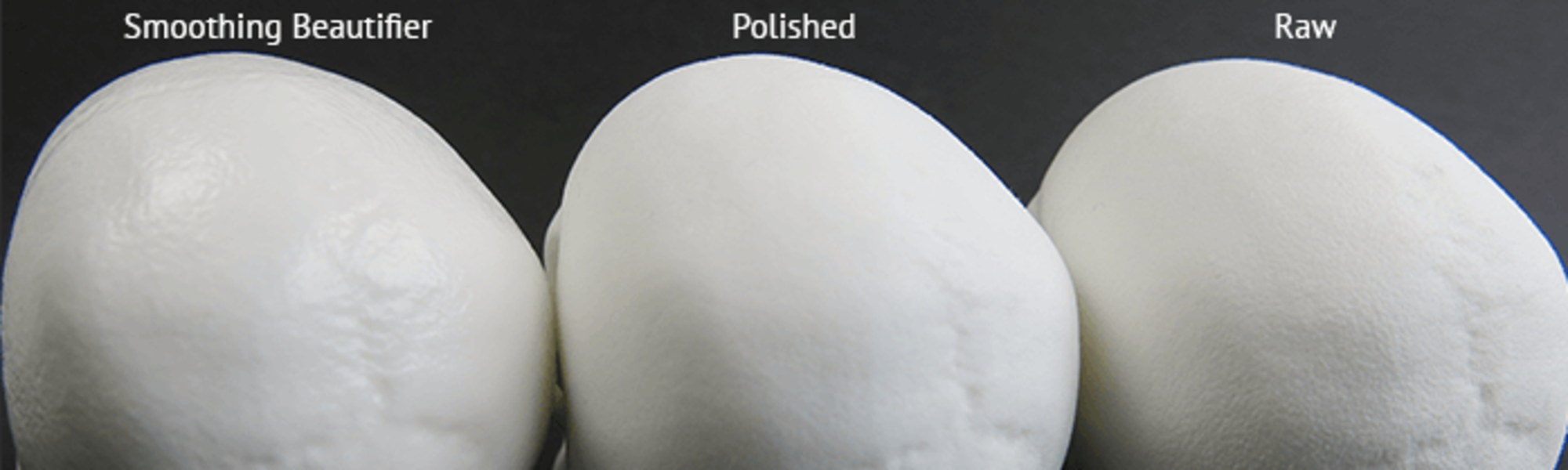 Difference between Smoothing Beautifier surface - polished surface - raw surface 