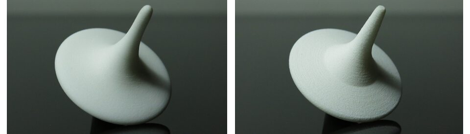 3D-Druck-Material: Poliertes vs. raues Kunststoff-Objekt