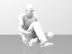 Male sitting on ground