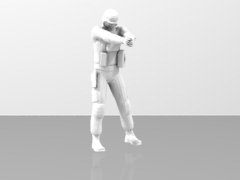 Tac guy handgun on aim
