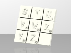 Pions Scrabble lettre S a Z