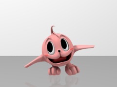 Happy small cartoon character