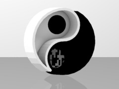 Yin-Yang Dog Bowls Connected