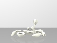 Cartoon crab holding a flower
