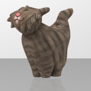 a greyed tiger cat