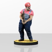 Sexy Mario with Wrench and base (3.25 inches or 83mm)