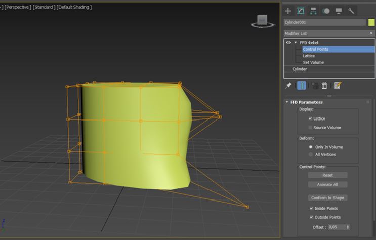 modification of the FFD (Free Form Deformation) on 3DS Max