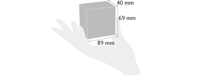 Icon : Brass Real size compare to a hand