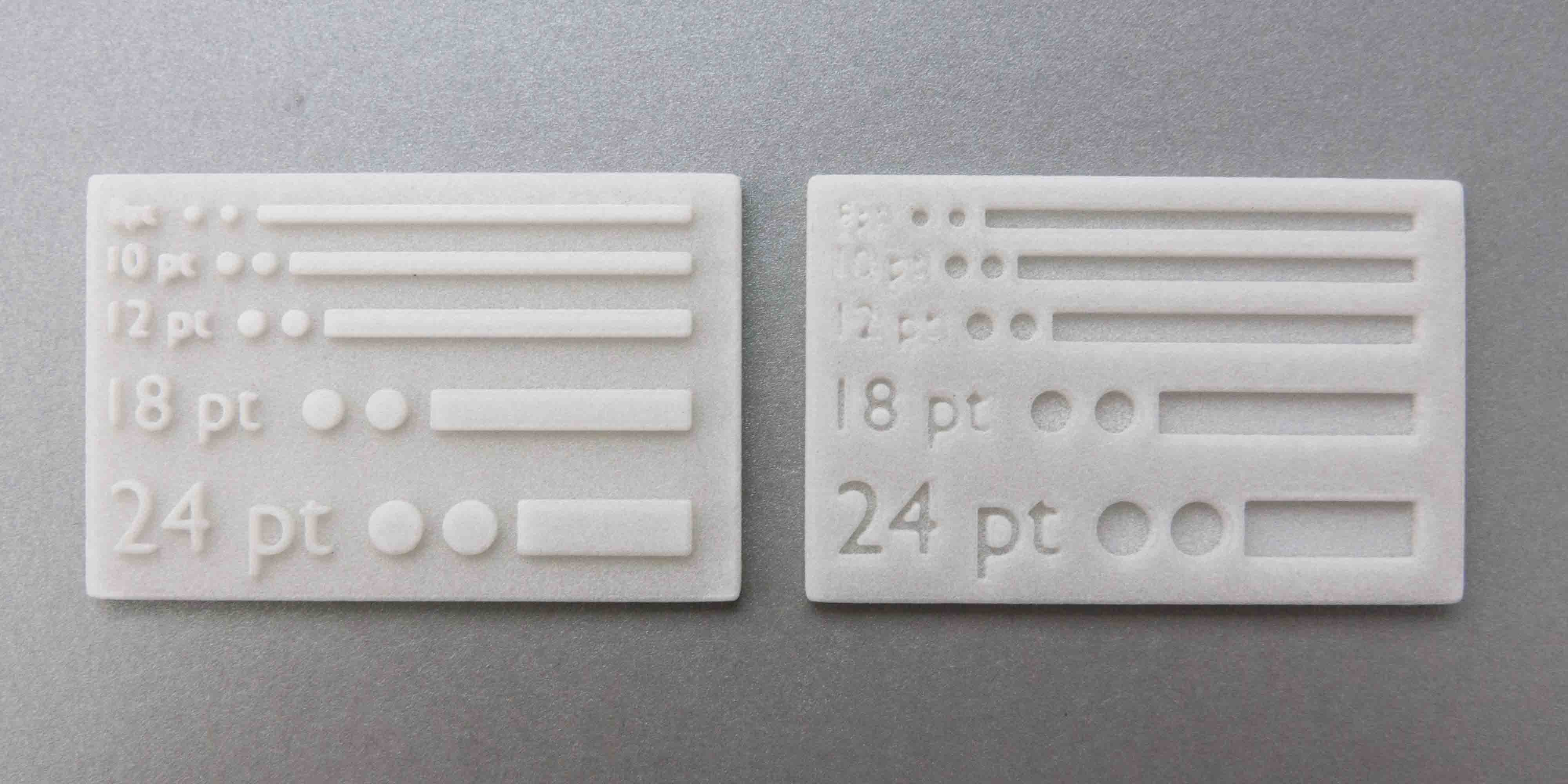 Difference of embossing between two black 3d print