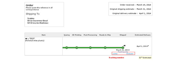 Tracking information on 3D printed object