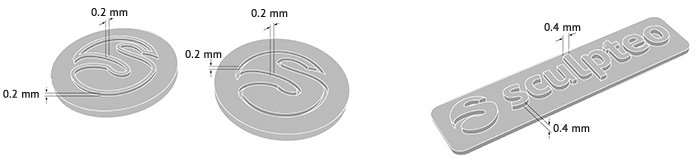 Diagram to show the etching and embossing depths