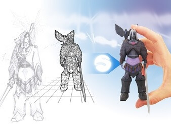 Figurines imprimées en 3D multicolore