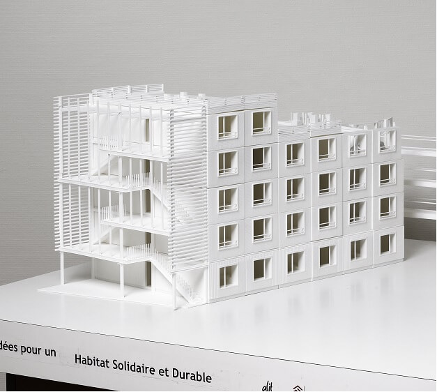 Maquette de Roubert Ravaux Clément architectes, Svenn architectures et l’architecte Benoit Vanneste