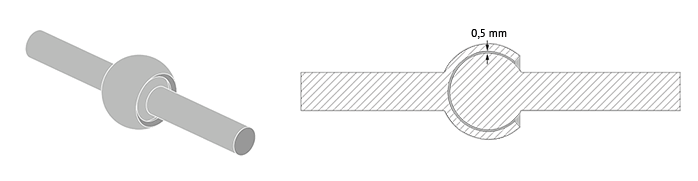 Diagram to show the minimum spacing and clearance need to a 3D print