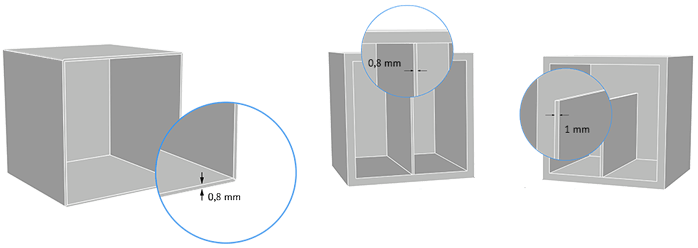 Diagram to show the minimum thicknessof your 3D print model 