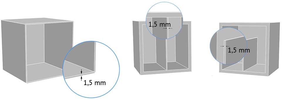 Diagram to show the minimum thicknessof your 3D print model