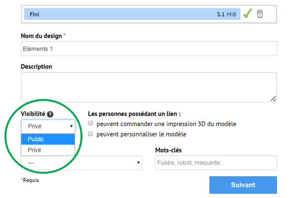 Visibilité de vos fichiers 3D