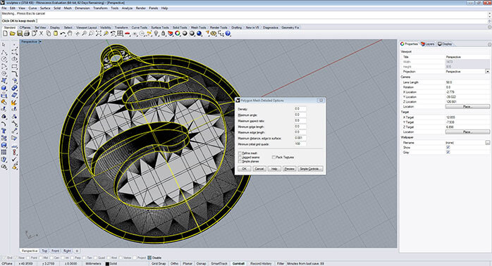 Rhino messy mesh