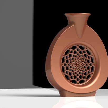 Vase avec trou décoré
