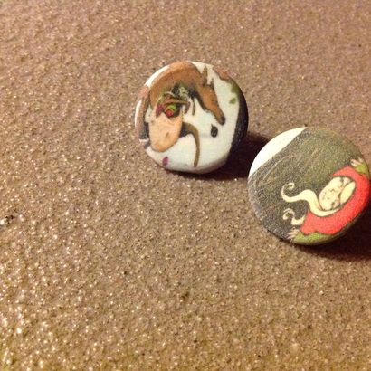 boucles d'oreille clip chaperon & loup