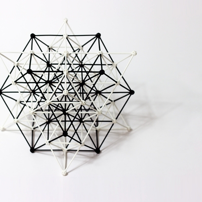 SANKAKKEI 64-Tetrahedron Cube half-pack #Black #M-size