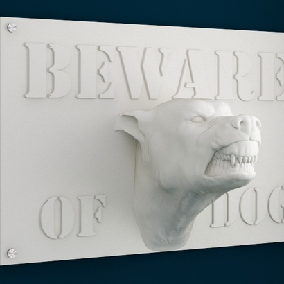 Beware of Dog Sign - 12inches