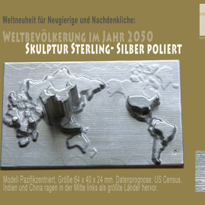 Population 2050 Sterling silver