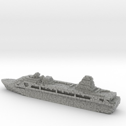 Pixellated Miniature Cruise Ship