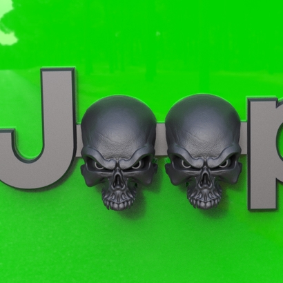 Cuz it's Custom Wicked Skulls Emblem for Jeeps (JK OEM)