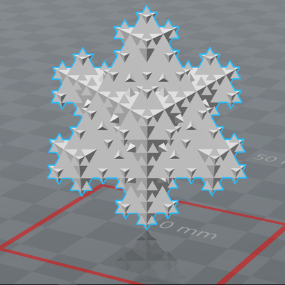 Flocon de Koch tétraèdrique niveau 3