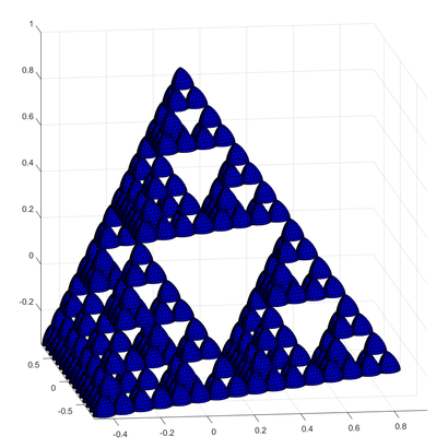 Tétraèdre fractal de Sierpinski-Reuleaux itération 4