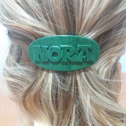 NORA Personalized Oval Hair Barrete 60-76